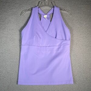 Shanghai Red Active Lavender V Neck Wrap Front Tank Top Womens Size L
